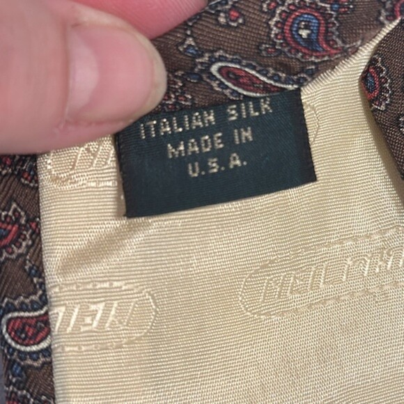 Neil Martin Italian Silk Necktie Made in USA Paisley Print Tie Office Career - Picture 6 of 8